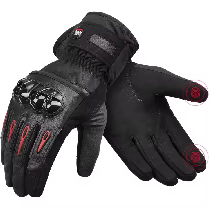 Guantes Moto Invierno, Guantes Moto Hombre Antideslizantes y Resistentes A LA Abrasión, Guantes Hombres y Mujeres with Pantalla Táctil, para Moto, Esquí, Al Aire Libre - 1