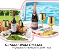 1-4Pc Juego de vino Doradas, Copas de Oro irrombibles de 18 oz, Copas de vino de Maple inoxydable, exquisitas y - details 1