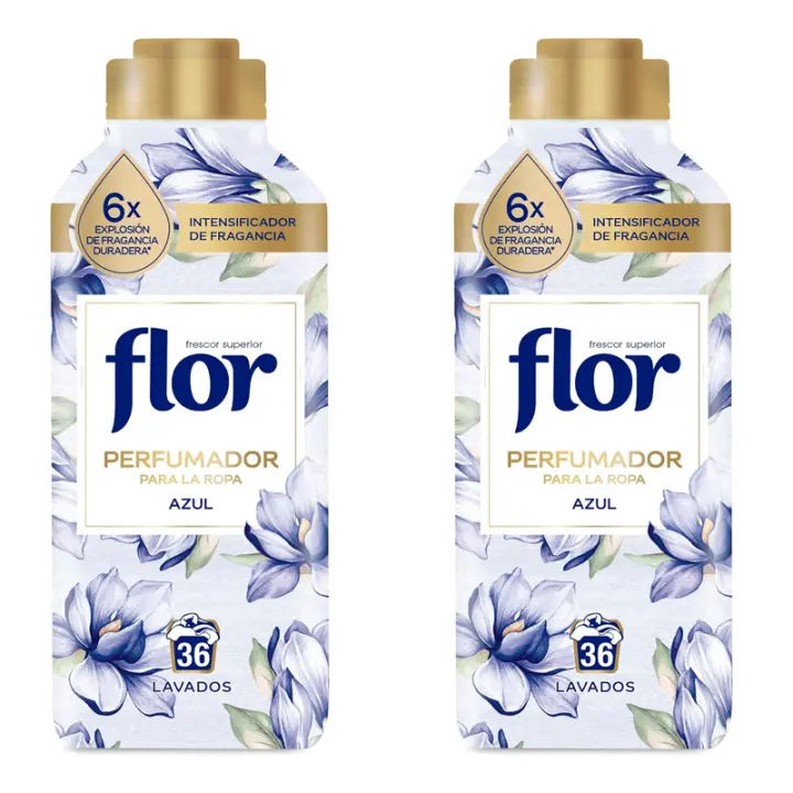 Flor Perfumador para la Ropa con fragancia floral Rosa, fresca Azul,hasta 36 dosis, 720ml,Pack de 2 Unidades / 3 Unidades - 1