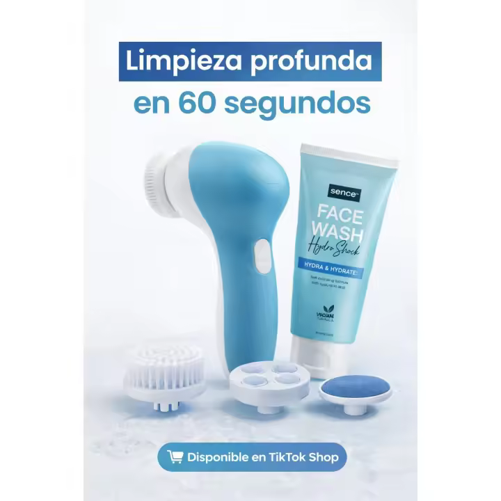 Set de Limpieza Facial 6 Piezas - Gel Limpiador, Exfoliante, Tónico, Mascarilla, Crema Hidratante-Sence- - 1