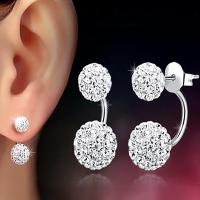 Pendientes De Estilo Bohemio Para Mujer Con Doble Bola Y Circonita Cubica Joyería De Fiestas Regalo Para Damas - details 0