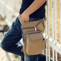Bolsa De Hombro Mensajero De Motocicleta Para Hombre En Lona Multiusos Con Cinturón Y Pierna Baja Para Viaje Y Deporte - details 3
