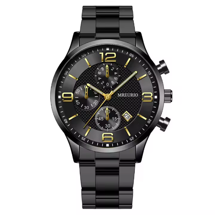 Reloj Masculino Numérico con Triple Subesfera - Correa de Cuero Táctico - 1