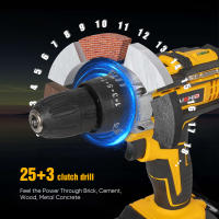 Taladro de impacto eléctrico inalámbrico, destornillador de 21V, 1600rpm, alta velocidad, recargable, 32 Torques, herramientas de bricolaje para el hogar - details 0