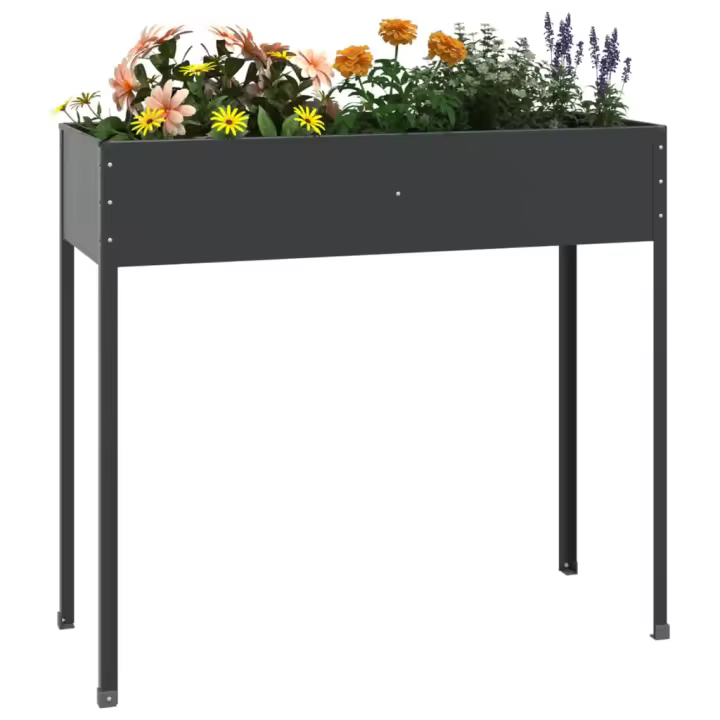 vidaXL Jardinera de acero galvanizado gris antracita 100,5x40,5x90 cm - 1