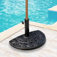 Outsunny Base de Sombrilla Semicírculo Peso 9 kg Soporte para Parasol de Resina para Poste de Paraguas de Ø3,8 cm y Ø4,8 cm para Terraza Patio Jardín Playa 50x31x32 cm Bronce - details 1