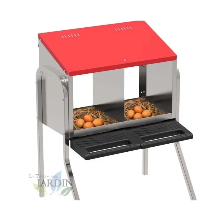 Suinga Nido Gallinas 2 Departamentos 57x47x77 Cm con Patas y Bandeja Extraíble - 1
