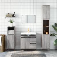 vidaXL Armario de baño madera de ingeniería envejecida 30x30x190 cm en color Madera antigua/Roble Sonoma/Gris hormigón y más | almacenamiento funcional diseño moderno para baño dormitorio sala - details 5