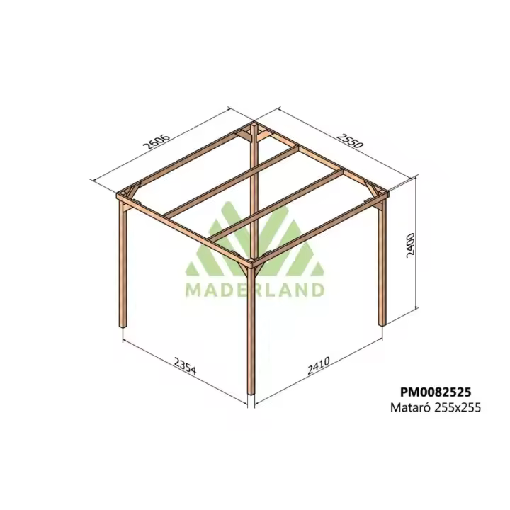Pérgola de Madera Maciza Mataró (Maderland) - Gardeneas - 1