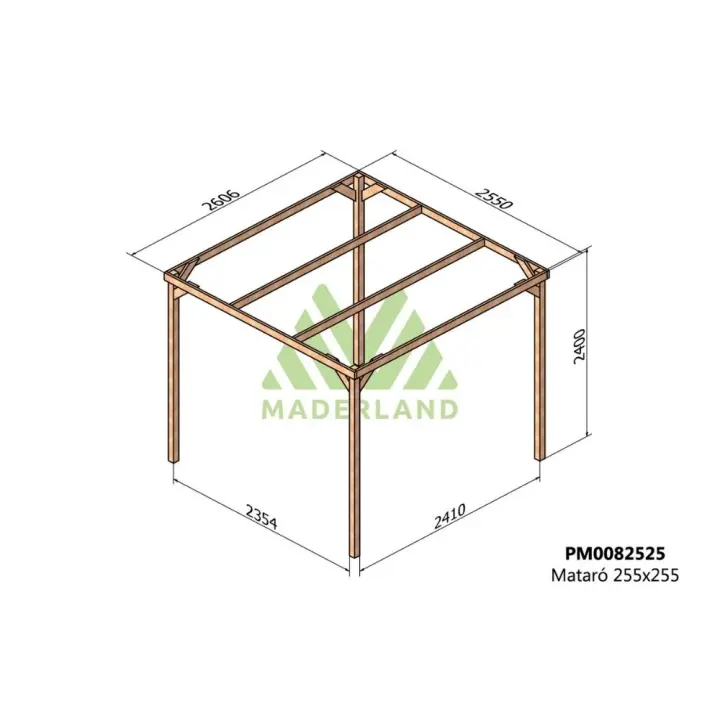 Pérgola de Madera Maciza Mataró (Maderland) - Gardeneas - 1