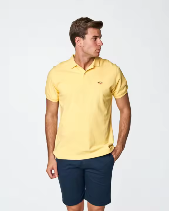 POLO DE HOMBRE PIQUÉ LISO LIGHT AMARILLO - 1