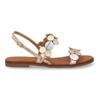 Davinia Shoes Sandalia plana para mujer, diseño moderno y comodo con adornos circulares que combina estilo y elegancia, con cierre de hebilla ideales para primavera verano. Shoes&Blues.es W-5289 - details 1