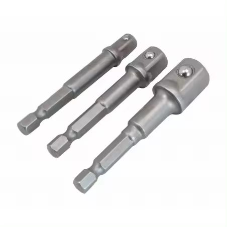 JUEGO DE ADAPTADORES DE PARA LLAVES DE VASO 1/4",3/8",1/2" CON VASTAGO PARA TALADRO O ATORNILLADOR DE 1/4" - 1