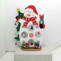 Decoración Navideña De Madera Con SANTA CLAUS Y MUÑECO DE NIEVE Artículos Decorativos Para Escritorio Escena De Navidad - details 10