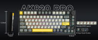 Teclado Mecánico AJAZZak820pro Con Pantalla Tres Modos Personalizable RGB Iluminación Intercambiable De Una Tecla Slotted Para Número Y Tablet - details 0