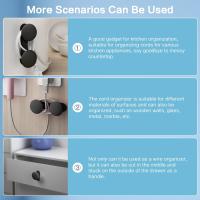 Organizador de cables para electrodéstitos (6 Unidades), soporte para cables, Organizador de cables, adhesivo para superficies o Redonda, Ganchos adhesivos multiculturales (6 colores) - details 4