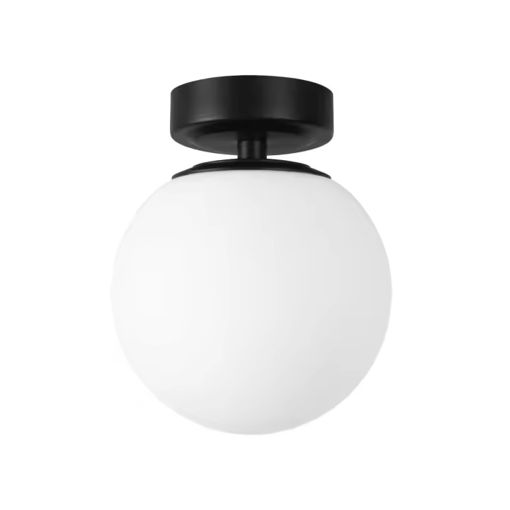 FORLIGHT Giro - Lámpara de Techo para Baño con IP44 para Bombilla E14 en Forma de Esfera. Plafón de Techo de Color Negro - 1