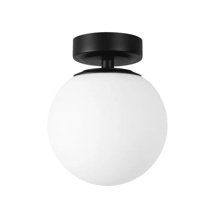 FORLIGHT Giro - Lámpara de Techo para Baño con IP44 para Bombilla E14 en Forma de Esfera. Plafón de Techo de Color Negro - 1