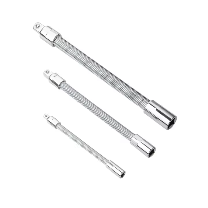 Juego De Extensión Flexible Para Llaves Eléctricas Universal Barra De Eje Flexible 1/4 3/8 1/2 Con Cabeza De Destornillador De Acero Inoxidable - 1