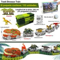 Juego De Juguete Para Niños Dinosaurio 193pcs Carreras En La Carretera Del Mundo Set De Juego Flexible Con Coche De Tren Para Regalos De Navidad Y Cumpleaños - details 0