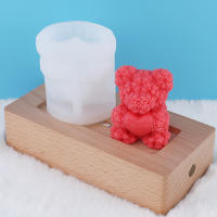 Molde De Vela De Olor a Rosas Y Oso Para Aromaterapia DIY Para Día De San Valentín Hacer Manualmente Con Fragancia Expandida Piedra De Regalo Chocolate Forma Animal Siliceo - details 8
