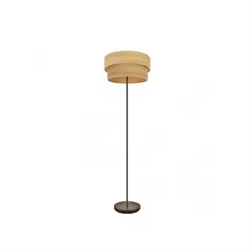 FABRILAMP Lámpara de Pie Doble Sonrisa Marrón/madera Clara 162x40x40 Cm - 1