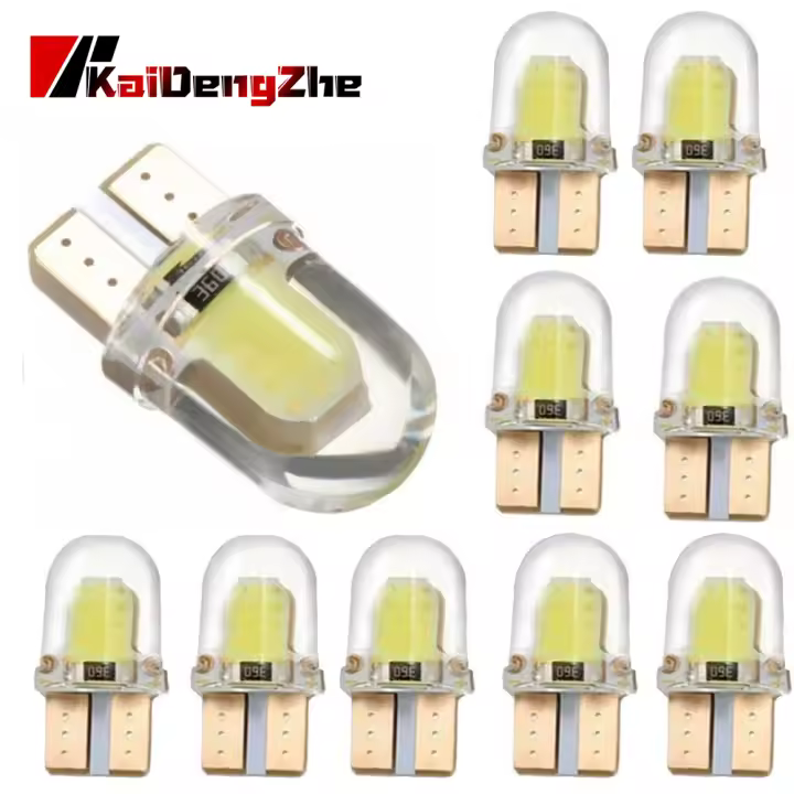 10PCS Lámpara LED T10 W5W 12V Luz De Placa De Matrícula COB Luz De Aclaración Blanco Accesorios De Luz De Automóvil - 1