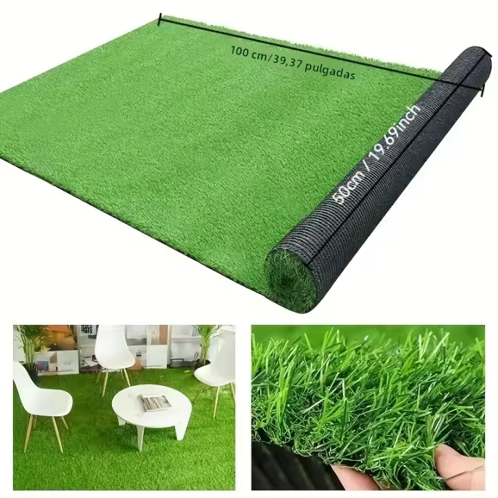 Alfombra De Hierba Artificial Para Exteriores Material PE Ecológico Duradero Antideslizante Para Decoración De Jardín Balcones Y Paisajismo - 1