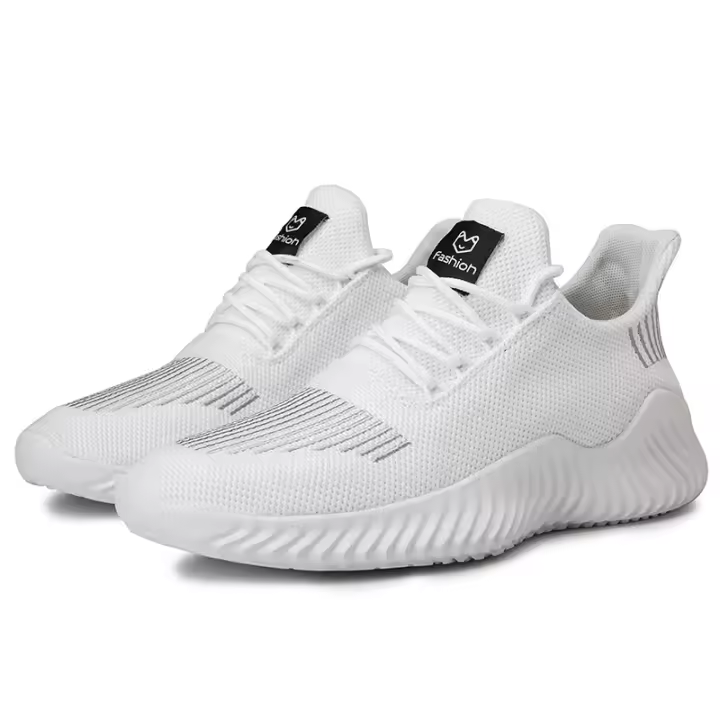 Zapatos Casuales Para Hombre Suela EVA Transpirables Talla Grande Color Negro Y Blanco Zapatillas Deportivas Con Cordones Mesh - 1