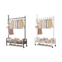 LUTODY - Perchero de pie burro metálico con ruedas, Zapatero, Cesto de almacenamiento para ropa, Zapatos, Bolsos y accesorios - Multifuncional para salón, dormitorio, sala de estar, recibidor y entrada - details 0