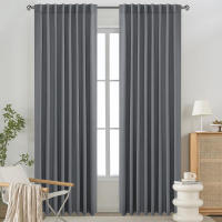 Cortinas Negras Para Sala De Estar Funcionales Y Termoaisentes Listas Para Colocar Diseño Sólido Aislantes De Luz Para Dormitorio - details 11