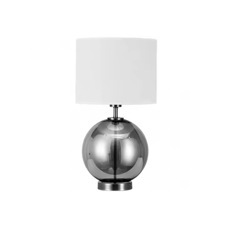 Fabrilamp - Sobremesa Cristal Iroko 1xe27 Fume/cromo  C/pant Blanca 56x30x30 Cm - 1