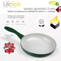 Lifestyle Kitchen Colletion Lifestyle Kitchen Collection - Sartén de Aluminio Antiadherente Cerámico Gold - Inducción y Todo Tipo de Fuegos - details 2