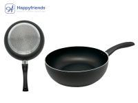 HAPPY FRIENDS Sartén Honda Aluminio Adherente para inducción | Sartén Superficie Llana con Calentamiento Rápido y Uniforme | Tamaño a elegir Ø20/24/26/28/32 CM | Libre de PFOA y PFAS - details 1