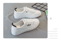 Zapatillas De Correr Para Mujer Verano Moda Blanca PU Cuero Transpirable Zapatillas De Caminar Casual Con Cordones Deportivas De Tacón Plano Para Hombres - details 1