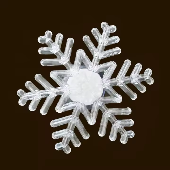 2pcs Luz Nocturna De Navidad Con Copos De Nieve Coloridos LED Y Acople De Absorción Para Decoración De Ventanas Y Interiores - 1