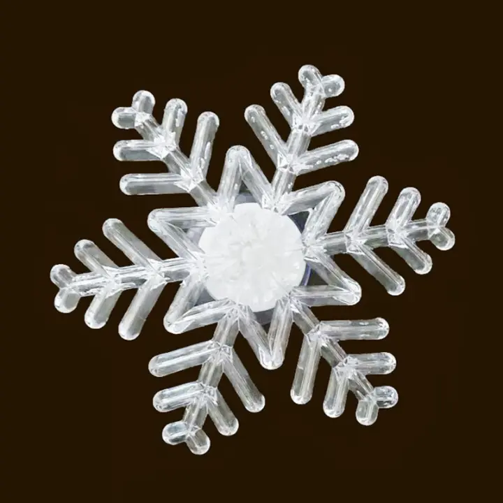2pcs Luz Nocturna De Navidad Con Copos De Nieve Coloridos LED Y Acople De Absorción Para Decoración De Ventanas Y Interiores - 1