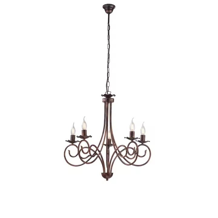 Candelabro provenzal Alma 5 luces negro y cobre de hierro forjado - 1