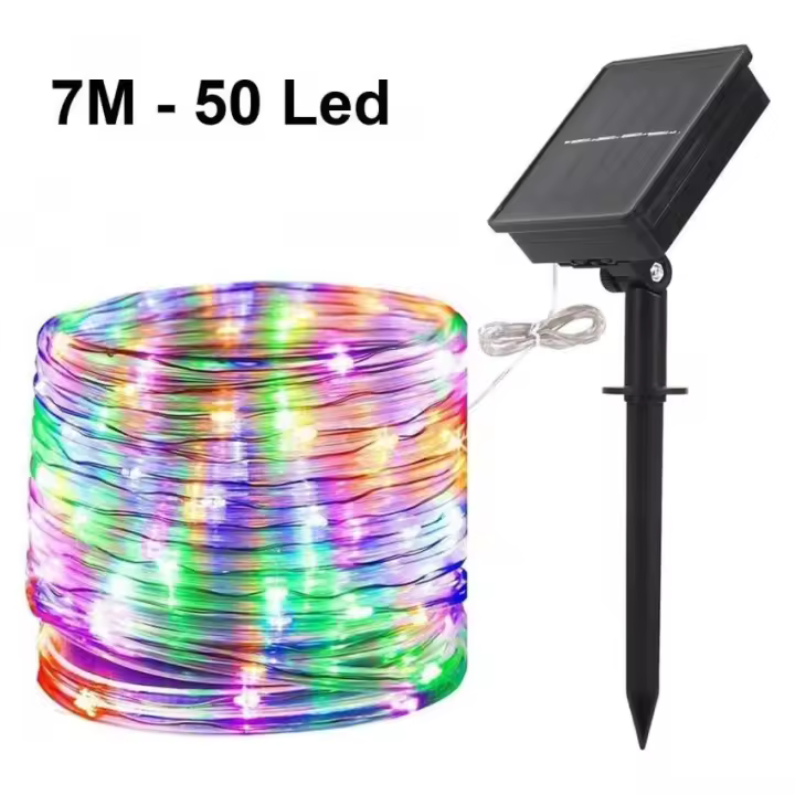 COSHANO Tira de Luces LED Solares Impermeables con manguera de luz con panel solar waterproof - 1