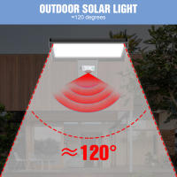 Lámpara Solar LED Exterior IP65 Impermeable Con Sensor De Movimiento Y Luz De Inundación Para Jardín Luz De Calle En Blanco Frío/Cálido Moderna - details 12