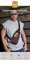 BULLCAPTAIN Bolsa De Pecho Para Hombre 2023 Cuero Genuino Gran Capacidad Casual Estilo Clásico Con Cierre De Cremallera Y Hebilla - details 1