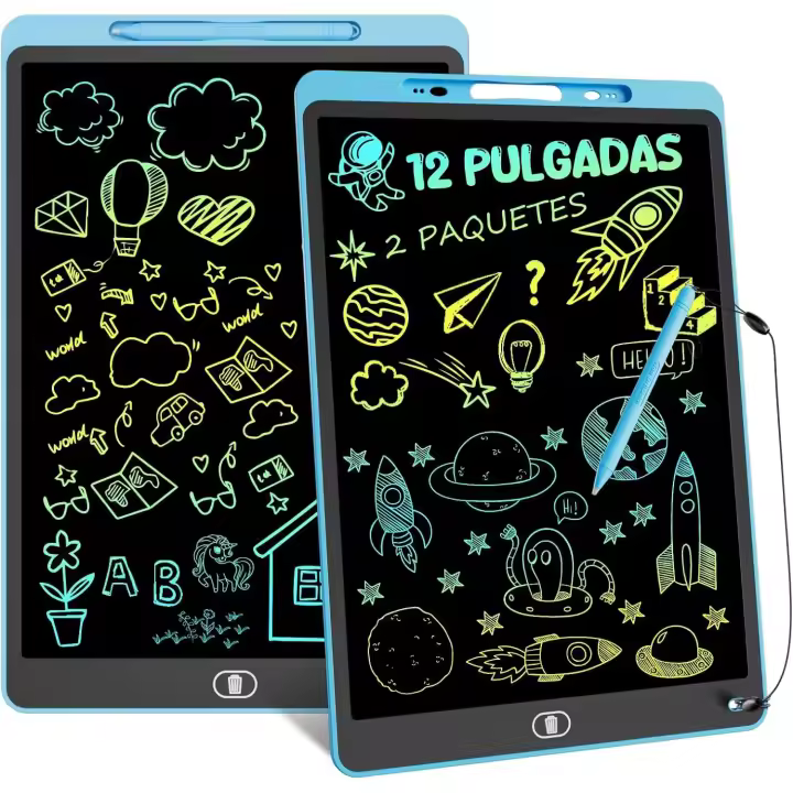 12 Pulgadas 2 Packs Tableta Escritura LCD Color, Electight Tablet Escritura Pantalla Colorido Infantil, Juguetes Educativo Niños con Borrable y Bloqueo Función, Hogar, Escuela - 1