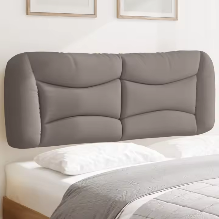 vidaXL Cabecero de cama acolchado tela gris taupé 120 cm - 1