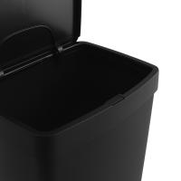Cubo de basura o reciclaje 70L, VERTICAL, en 2 Compartimentos, Papelera para residuos, 76 cm de altura, fácil gestión, Negro - details 7