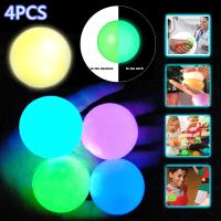 4pcs Bolas De Sensación Squishy Pegajosas Que Brilla En La Oscuridad Para Decoración De Fiestas Divertidas Y Desestresadoras Para Niños Y Adultos - details 0