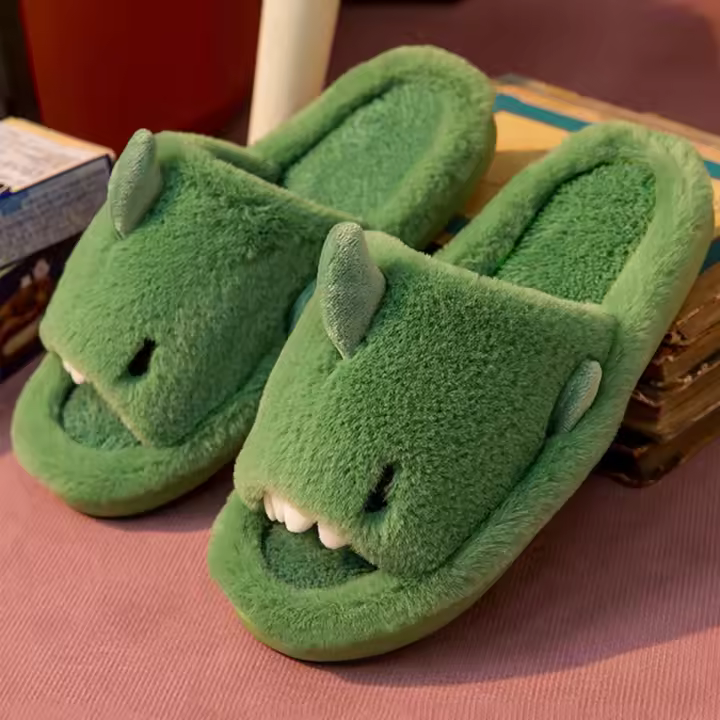 Zapatillas De Casa Para Hombre Algodón Suave Cómodas Y Cálidas Indoor Dibujos Animados Zapatillas De Lona De Polyester Para Invierno - 1