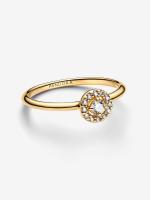 Pandora - Anillo Redondo con Halo pavé - Baño de Oro de 14 Quilates - details 0