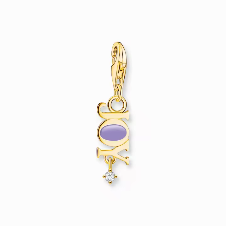 Thomas Sabo Colgante Charm Mujer Joy con piedra blanca chapado en oro 2007-565-13 - 1