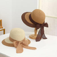 Sombrero De Paja Para Mujer Estilo Moderno Protección Solar Gran Alas Sombrero Casual De Playa Vacaciones Al Aire Libre - details 0