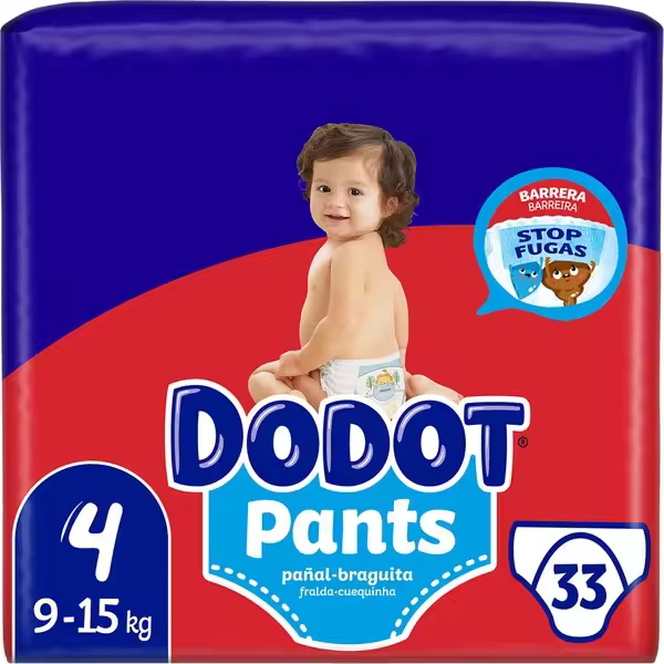 PAÑALES-BRAGUITA Dodot Pants TALLA 4 9-15 KG (33 UNIDADES) - 1